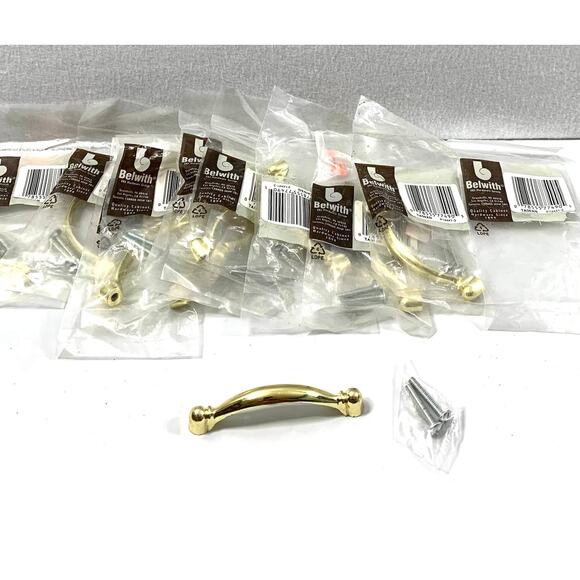 10 Belwith Cupboard Drawer Furniture 3" Handles Pull Goldtone Metal P14441-3 - Picture 1 of 4